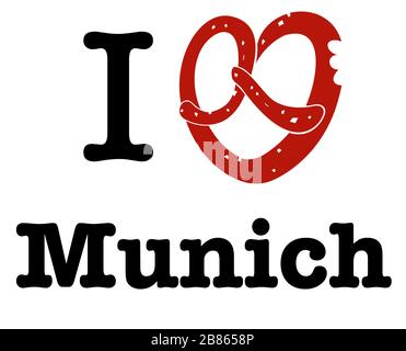 I Love Munich - Ich liebe München - i liab Minga Foto Stock