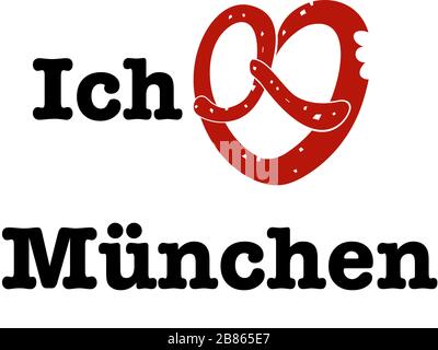 I Love Munich - Ich liebe München - i liab Minga Foto Stock