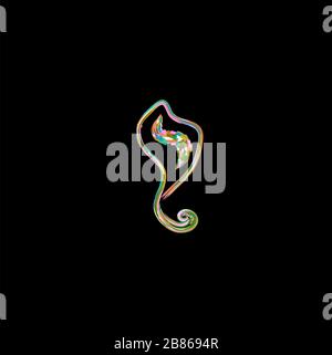 Calligrafia alfabeto ebraico. Carattere decorativo oro. Le lettere disegnano a mano oro. Multicolore. Illustrazione vettoriale su sfondo isolato. Illustrazione Vettoriale