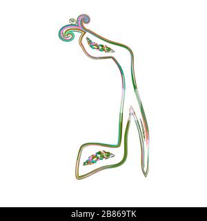 Calligrafia alfabeto ebraico. Carattere decorativo oro. Le lettere disegnano a mano oro. Multicolore. Illustrazione vettoriale su sfondo isolato. Illustrazione Vettoriale
