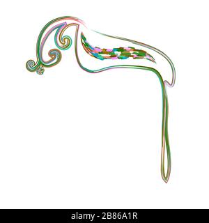 Calligrafia alfabeto ebraico. Carattere decorativo oro. Le lettere disegnano a mano oro. Multicolore. Illustrazione vettoriale su sfondo isolato. Illustrazione Vettoriale