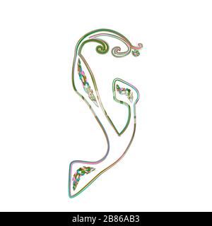 Calligrafia alfabeto ebraico. Carattere decorativo oro. Le lettere disegnano a mano oro. Multicolore. Illustrazione vettoriale su sfondo isolato. Illustrazione Vettoriale