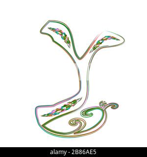 Calligrafia alfabeto ebraico. Carattere decorativo oro. Le lettere disegnano a mano oro. Multicolore. Illustrazione vettoriale su sfondo isolato. Illustrazione Vettoriale