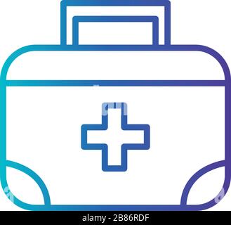 kit di pronto soccorso, icona stile linea sfumata Illustrazione Vettoriale