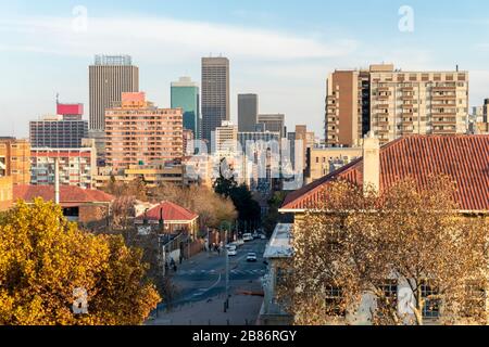 Architettura di Hillbrow, parte famosa di Johannesburg, Sud Africa Foto Stock