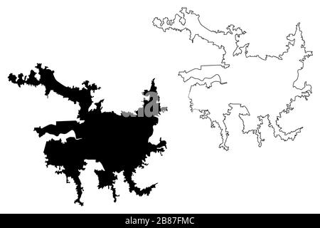 Città di Terni (Repubblica Italiana, Italia, Umbria) mappa vettoriale illustrazione, schizzo di scarpetta Città di Terni mappa Illustrazione Vettoriale