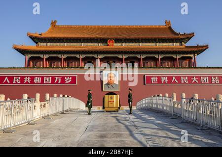 Piazza Tiananmen a Pechino, Cina Foto Stock