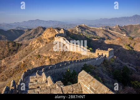 Jinshanling Grande Muraglia cinese, Pechino Foto Stock