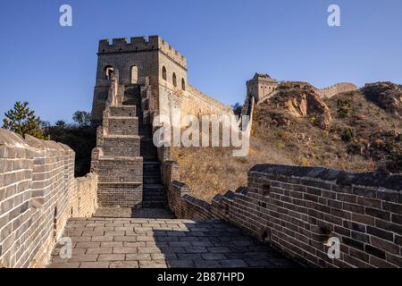 Jinshanling Grande Muraglia cinese, Pechino Foto Stock