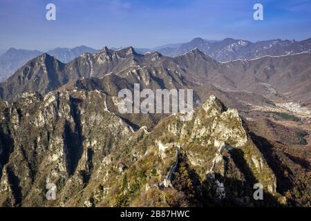 Jiankou Grande Muraglia della Cina, Pechino Foto Stock