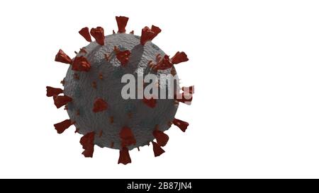 3D rendering di HIV AIDS contagioso, Flur o Coronavirus isolato 3d rendering Foto Stock