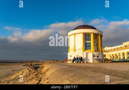 Musikpavillon, Westküste von Borkum, Insel, Ostfriesland, Winter, Jahreszeit, Herbst, Niedersachsen, Deutschland, Foto Stock