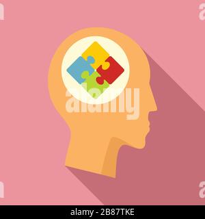 Icona puzzle mentale. Illustrazione piatta di puzzle mentale icona vettoriale per il web design Illustrazione Vettoriale
