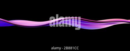 Rendering 3d astratto, superficie liquida, linea ondulata, moderno design di sfondo Foto Stock