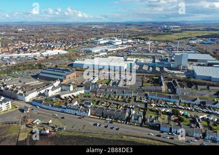 Veduta aerea del drone di Irvine Ayrshire Scozia Foto Stock