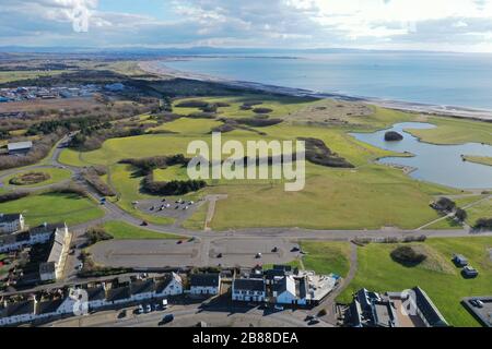 Veduta aerea del drone di Irvine Ayrshire Scozia Foto Stock