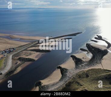 Veduta aerea del drone di Irvine Ayrshire Scozia Foto Stock