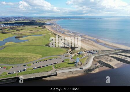 Veduta aerea del drone di Irvine Ayrshire Scozia Foto Stock