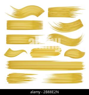 Pennellate dorate su bianco Illustrazione Vettoriale