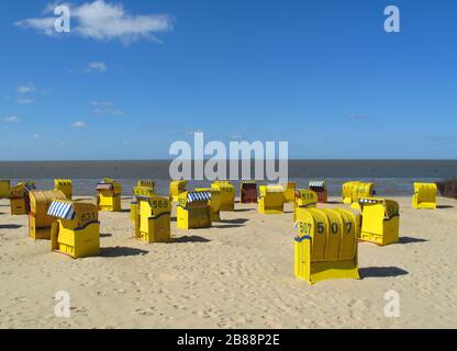 Sulla spiaggia del mare tedesco del nord Foto Stock