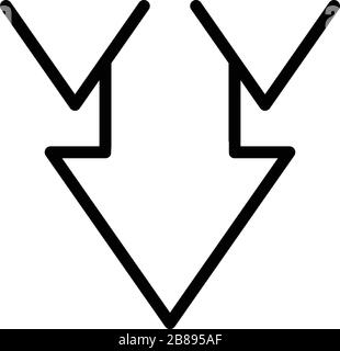 Icona regressione, stile contorno Illustrazione Vettoriale