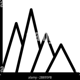 Icona analisi regressione, stile contorno Illustrazione Vettoriale