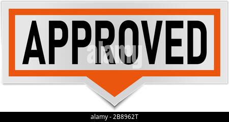 cartello approvato. adesivo arrotondato approvato bolla vocale approvata Illustrazione Vettoriale