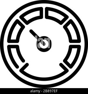 Icona del display Barometro, stile contorno Illustrazione Vettoriale