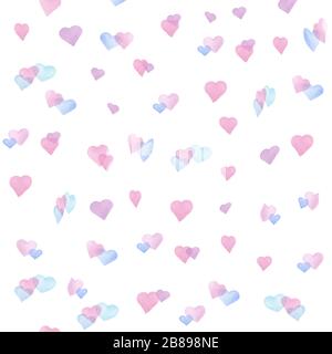 Modello di cuori senza cuciture. Disegnato a mano. Foto Stock