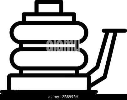 Icona della vite del martinetto pneumatico, stile del profilo Illustrazione Vettoriale