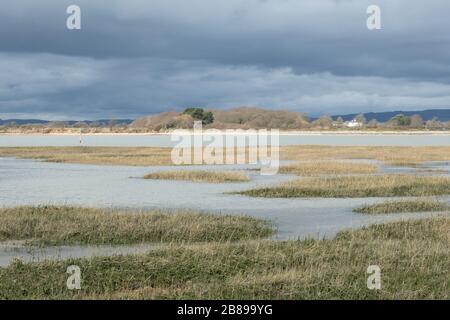 Chichester Harbour paesaggio costiero o mare, West Sussex, Inghilterra, Regno Unito Foto Stock