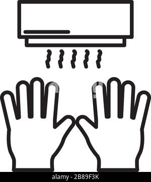 Design vettoriale a icone con deumidificatore a mani isolate Illustrazione Vettoriale