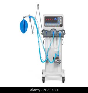 Ventilatore medicale, rendering 3D isolato su sfondo bianco Foto Stock