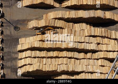 , impianto di pannelli divisionali, segheria e laminato del Gruppo Egger a Brilon, 27.06.2011, vista aerea, Germania, Renania Settentrionale-Vestfalia, Sauerland, Brilon Foto Stock