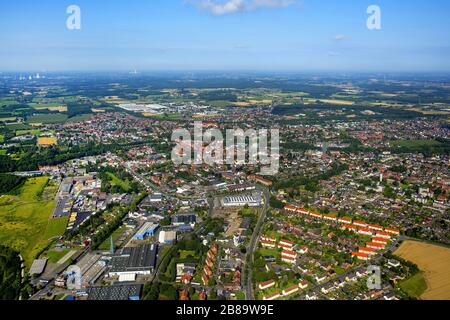 , centro città di Werne, 26.07.2015, vista aerea, Germania, Renania settentrionale-Vestfalia, Ruhr Area, Werne Foto Stock