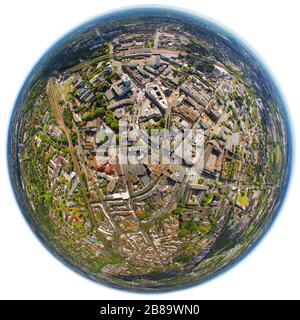 Centro città di Bochum a Bongardstrasse e Kortumstrasse, 10.09.2011, vista aerea, Germania, Nord Reno-Westfalia, Ruhr Area, Bochum Foto Stock