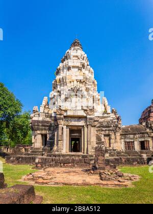 Prasat Phanom WAN Historical Park, Nakhon ratchasima, Thailandia. Costruito in pietra arenaria nei tempi antichi Khmer Foto Stock