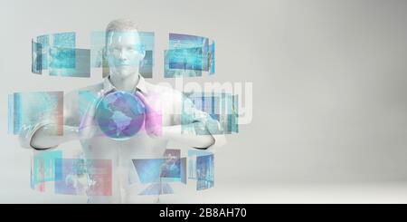 Online Marketing Business Communication Art con Copy Space Foto Stock