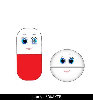 antibiotico win corona virus cartone animato 19 Illustrazione Vettoriale