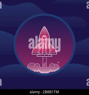 Rocket rosso logo e icona vettore isolato immagine Illustrazione Vettoriale