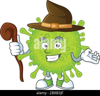 Dolce e difficile Witch ortocoronavirinae personaggio cartoon Illustrazione Vettoriale