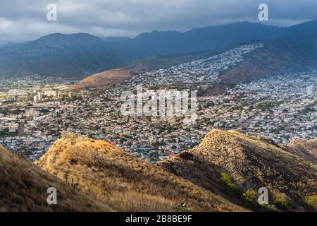 Lato della collina ospita a Honolulu, Hawaii Foto Stock