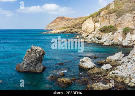 Rocce Su Tarrafal, Isola Di Santiago, Cabo Verde Foto Stock