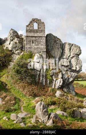 Roche rock, il sito di San Michele e la cappella eremo vicino a St Austell, Cornwall Foto Stock