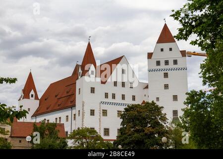 Il Neues Schloss (Castello nuovo) a Ingolstadt, Baviera, Germania. Foto Stock