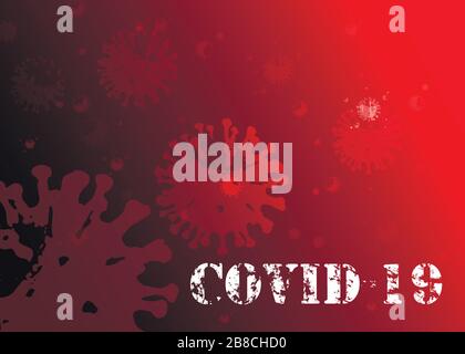 Coronavirus nCoV indicato è un virus RNA a filamento singolo. Sfondo simbolo di pericolo illustrazione vettoriale.novel Coronavirus 2019-nCoV . Virus Covid 19-NCP Illustrazione Vettoriale