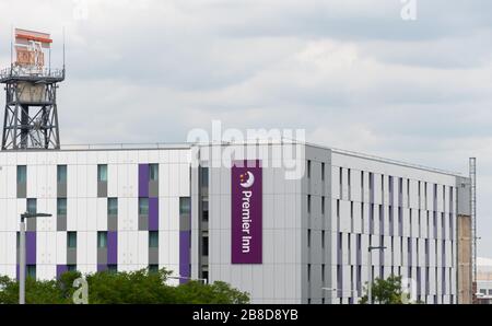 Heathrow, Regno Unito - Agosto 03 2019: Il Premier Inn Hotel Heathrow su Beacon Road Foto Stock