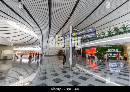 Pechino, Cina - 30 Settembre 2019: Pechino Daxing New International Airport Terminal (PKX) in Cina. Foto Stock