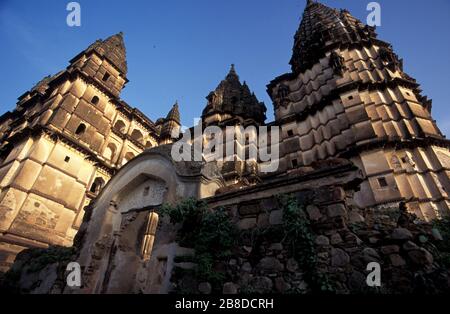 Tempio di Chaturbhuj, dedicato al Signore Vishnu. Orchha a Madhya Pradesh, India. Foto Stock