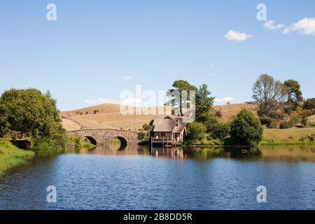 Hobbiton, Matamata, Nuova Zelanda Foto Stock